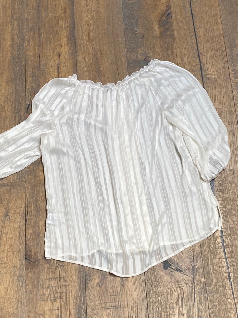 Penningtons Striped Off-the-Shoulder Ruffle Blouse